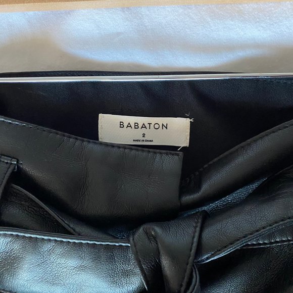 Vegan Leather high tied Wilfred/Babaton pant Size 2 - Picture 4 of 6